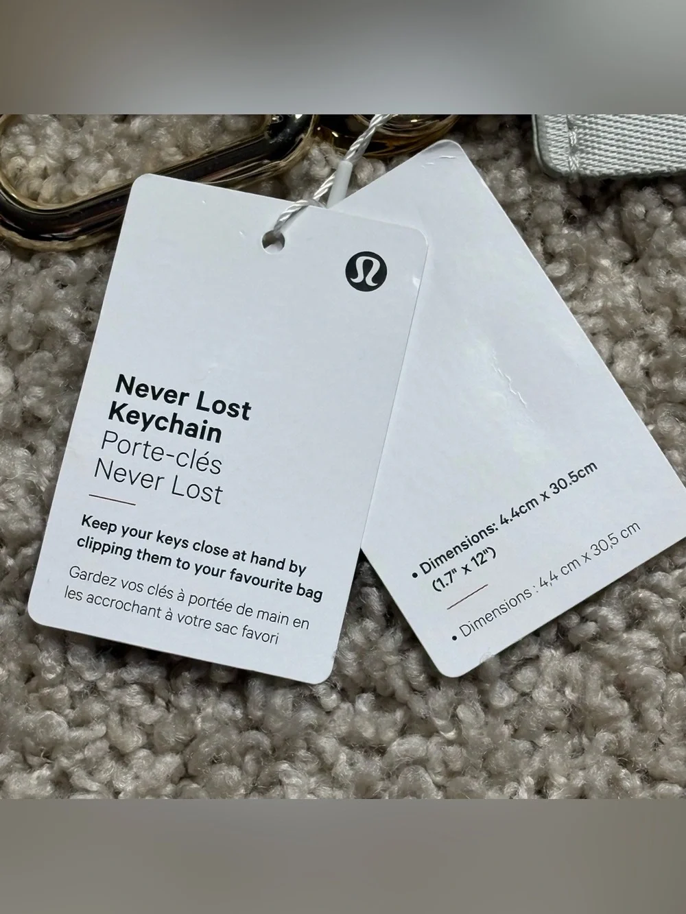 Lululemon Never Lost Keychain